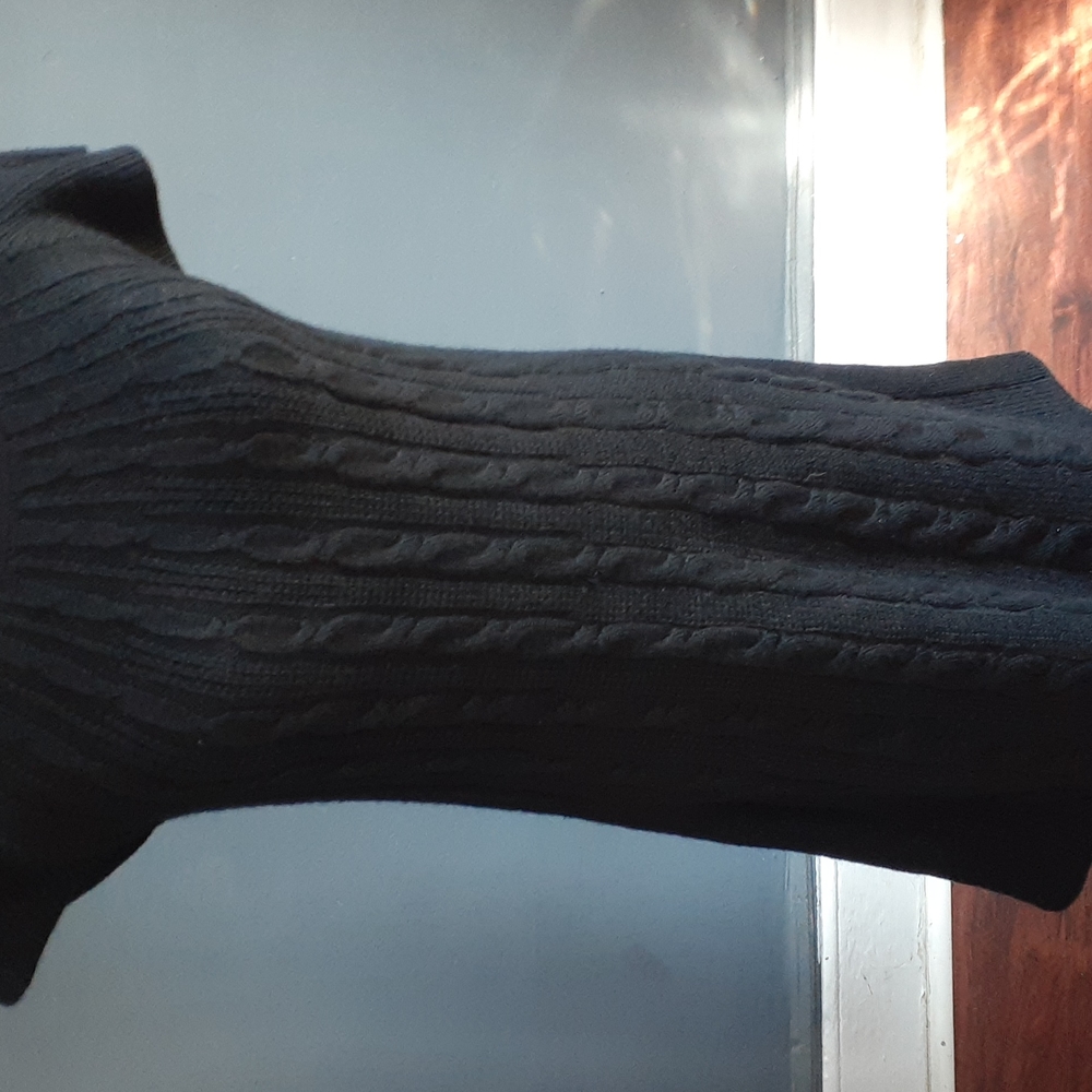 Calvin Klein women Whimsigoth  black merino wool blend cable knit dress … - Picture 9 of 13